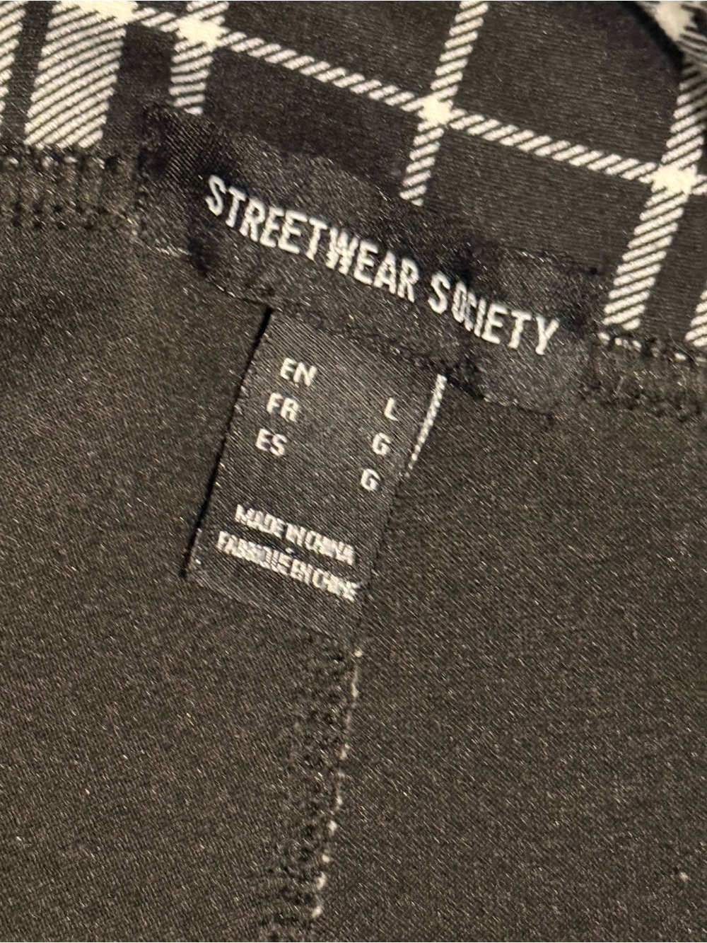 Streetwear Society Black and White Plaid leggings